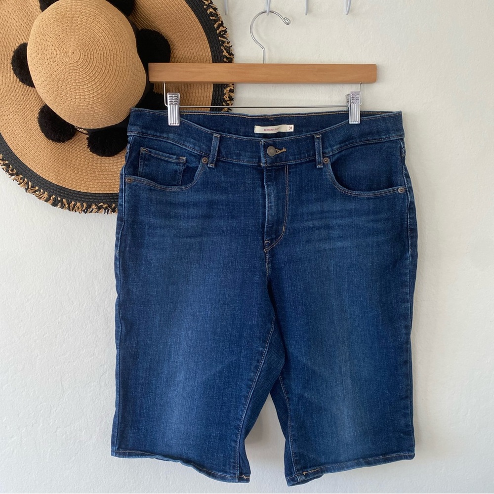 Levi’s Blue Denim Bermuda Shorts SZ 31 - Picture 5 of 10
